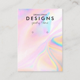 Roze Faux Holographic Trendy Earring Display Card Visitekaartje