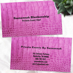 Roze Faux Leather Minimalist Custom Professional Visitekaartje
