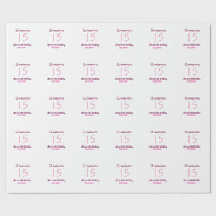 Roze fee 15e verjaardag eenvoudige moder quinceane cadeaupapier
