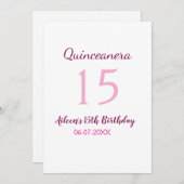 Roze fee 15e verjaardag eenvoudige moder quinceane kaart (Voorkant / Achterkant)