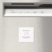 Roze fee 15e verjaardag eenvoudige moder quinceane magneet (Insitu (Vaatwasser))