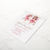 Roze Fee 1e Verjaardagsfeest Uitnodiging (Gedraaid)