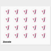 Roze Fee en Stiletto Schoenkunst Ronde Sticker (Vel)