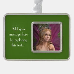 Roze Fee Verzilverd Kader Ornament