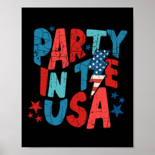 Roze feest in de VS 4 juli Shirt Mom en GI Poster