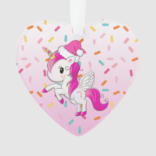 Roze feestdag Unicorn en Sprnkles Kerstmis Ornament