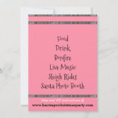 Roze Feestelijke Chique Cheery Kerstman Jaarlijkse Kaart (Achterkant)