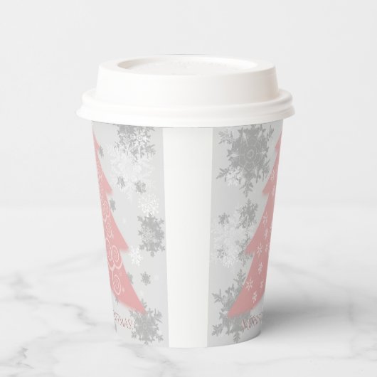 Roze feestelijke kerstbeker papieren bekers (Links)