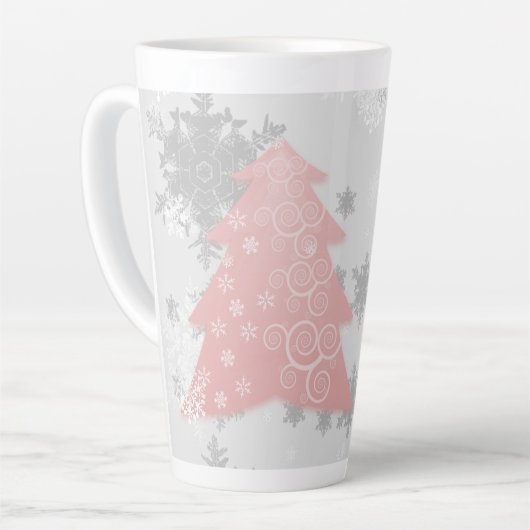 Roze feestelijke kerstboom latte Mok (Linkerhoek)