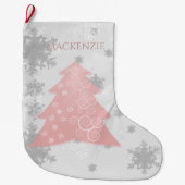 Roze feestelijke kerstboom stoppen grote kerstsok (Voorkant)