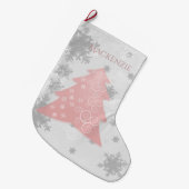 Roze feestelijke kerstboom stoppen grote kerstsok (Voorkant (Hangend))