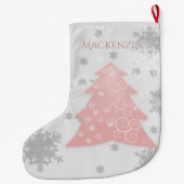 Roze feestelijke kerstboom stoppen grote kerstsok (Achterkant)