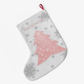 Roze feestelijke kerstboom stoppen grote kerstsok (Achterkant (Hangend))