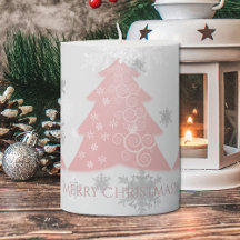 Roze feestelijke kerstboomkaars