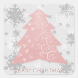 Roze feestelijke Sticker kerstboom
