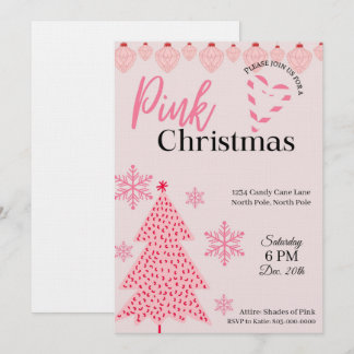 Roze feestelijke uitnodiging voor de feestdagen
