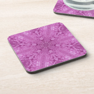 Roze Feminine Lace Kaleidoscope Snowflake Bier Onderzetter