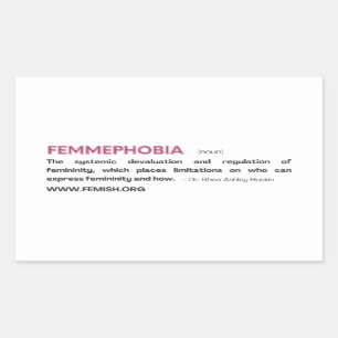 Roze FEMMEFOBIA-Sticker Rechthoekige Sticker