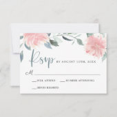 Roze fiasappel Elegant Wedding RSVP (Voorkant)