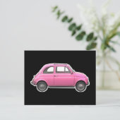 Roze fiat 500 Cinquecento -zestig auto Briefkaart (Staand voorkant)