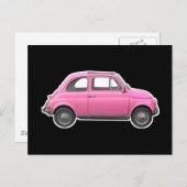 Roze fiat 500 Cinquecento -zestig auto Briefkaart (Voorkant / Achterkant)