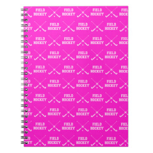 Roze fieldhockey-laptop notitieboek