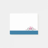 Roze fiets Blue Patterted Border Post-it® Notes (Voorkant)