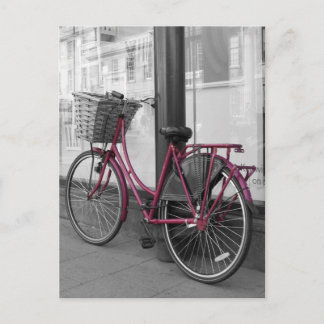 Roze fiets briefkaart
