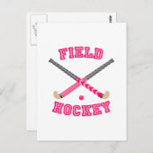 Roze fiets Hockey-Logo Briefkaart (Voorkant / Achterkant)