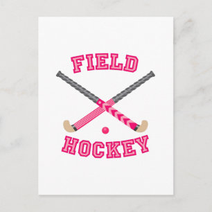 Roze fiets Hockey-Logo Briefkaart