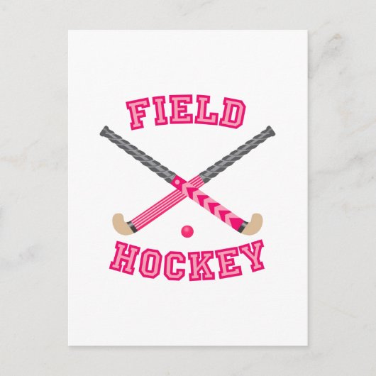 Roze fiets Hockey-Logo Briefkaart (Voorkant)