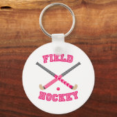 Roze fiets Hockey-Logo Sleutelhanger (Voorkant)