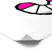 Roze fiets Hockey Stick Poster (Hoek)