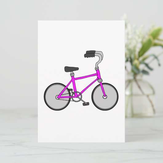 Roze fiets kaart (Staand voorkant)