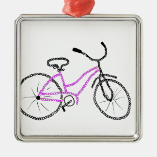 Roze fiets metalen ornament