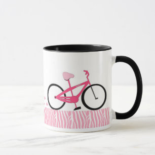 Roze fiets mok