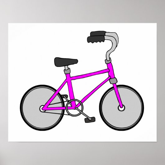 Roze fiets poster (Voorkant)