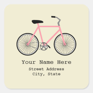 Roze fietsadres Sticker
