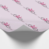 Roze fietsen cadeaupapier (Hoek)