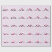 Roze fietsen cadeaupapier (Vlak)
