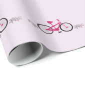 Roze fietsen cadeaupapier (Rol Hoek)