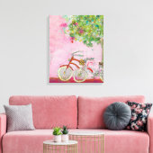 Roze fietsen canvas afdruk (Insitu (Woonkamer))