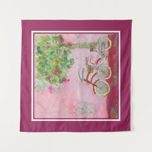 Roze fietsen wandkleed (Voorkant)