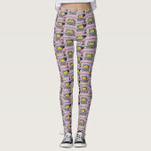 Roze Figaro Car Pattern Figarations Leggings (Voorkant)