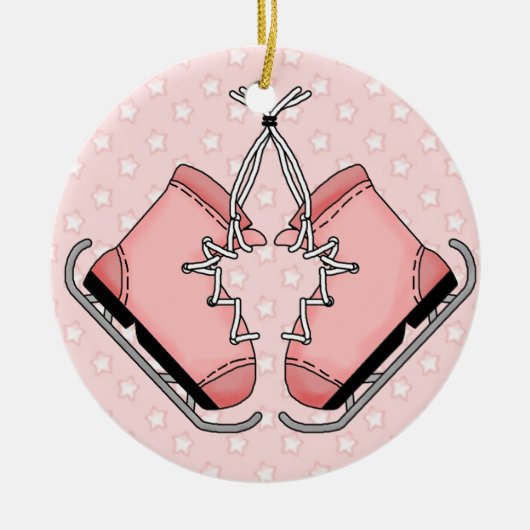 Roze figuur Schaatsen Keepsake Ornament (Voorkant)