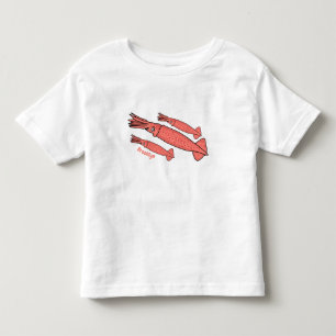 Roze fijne inktvis cartoon illustratie kinder shirts