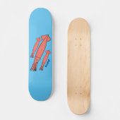 Roze fijne inktvis cartoon illustratie skateboard (Voorkant)