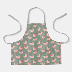 Roze fijne vogels schort
