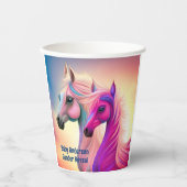 Roze filly & Blue Colt Western Stijl Geslacht Papieren Bekers (Voorkant)