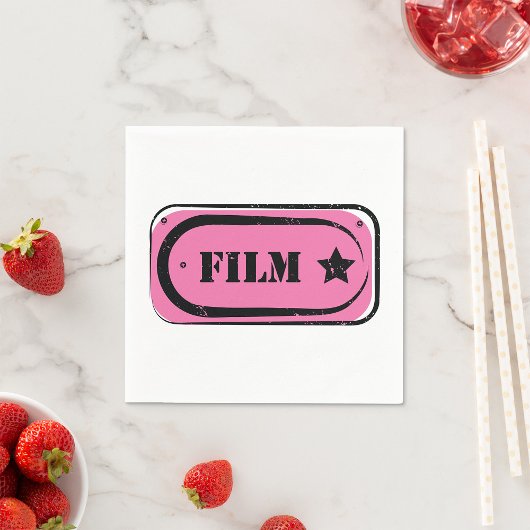 Roze Film Ticket Papieren servetten